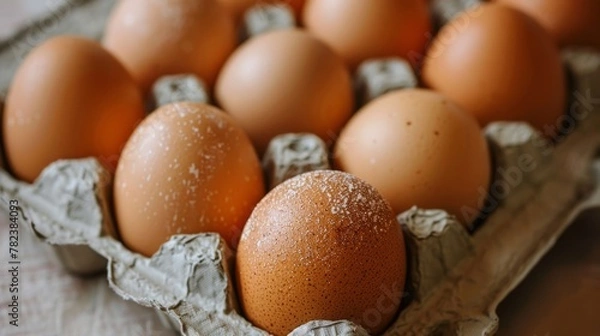 Obraz A Dozen Fresh Brown Eggs