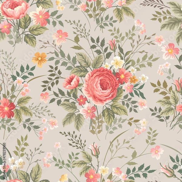 Obraz kwiatowy wzór z różami