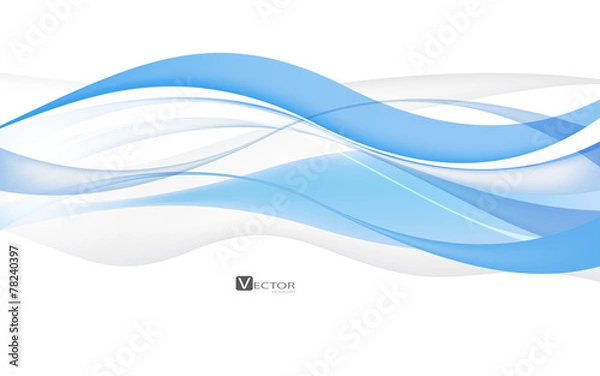 Fototapeta Abstract blue waves - data stream concept. Vector Illustration