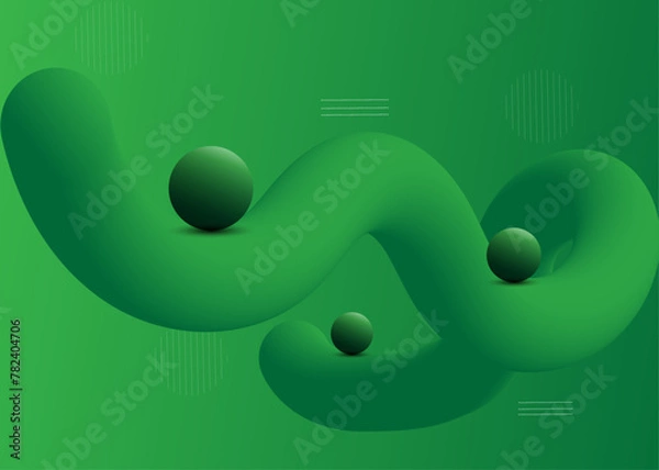 Obraz Green fluid background design.