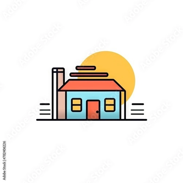 Fototapeta Minimalist House Icon Generative AI