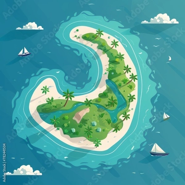 Fototapeta island in the ocean.