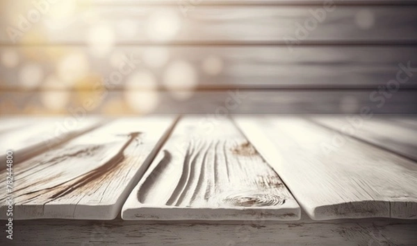 Obraz White Wooden Boards Ethereal Dreamy Background Generative AI