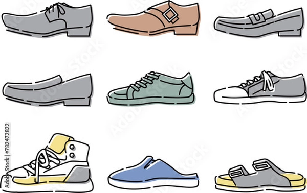 Obraz 靴　シューズセット　カラー