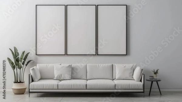 Obraz Frame mockup, Modern interior design. 3D render