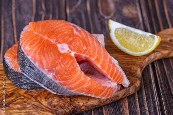Obraz Fresh raw  salmon