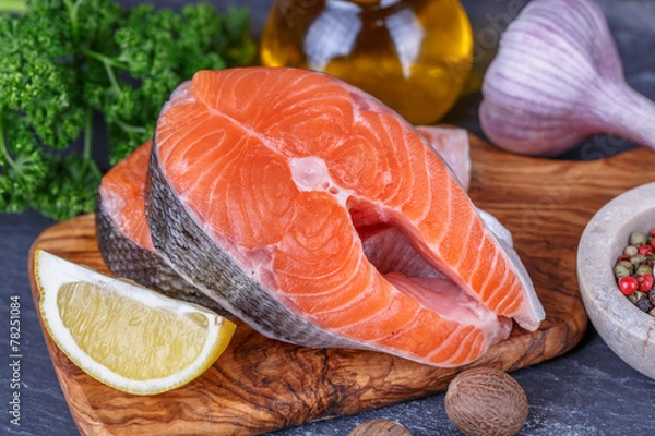 Obraz Fresh raw  salmon