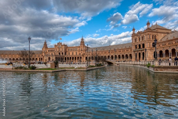 Obraz Panoramic view of the Plaza de España in Seville, Andalusia, Spain