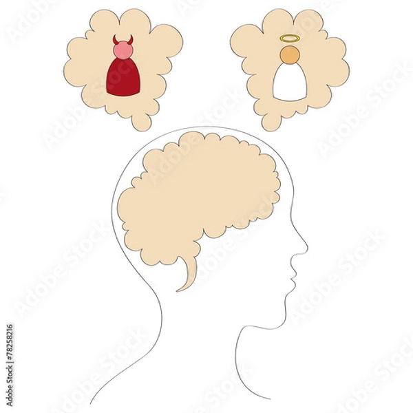 Obraz Angel and devil vector illustration