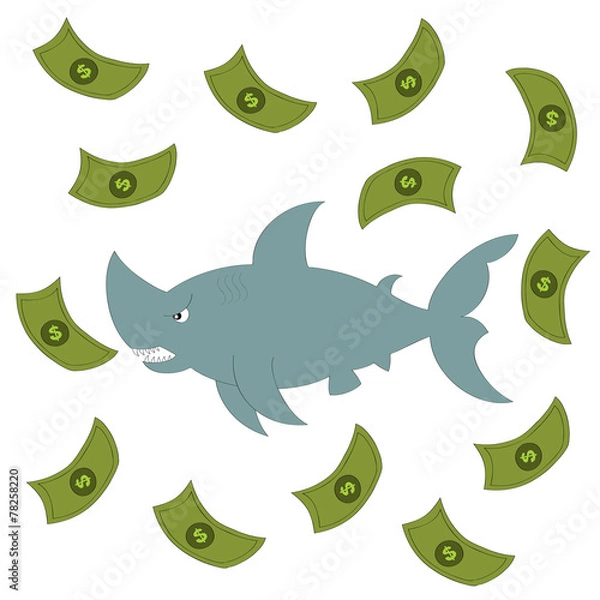 Obraz Business shark vector illustration