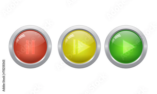 Fototapeta Colorful glass buttons in a metal frame