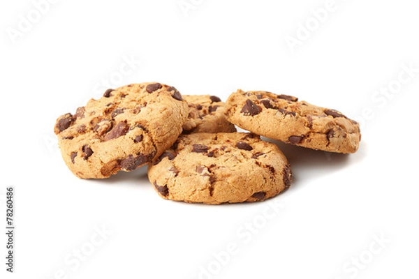Obraz chocolate cookies on white