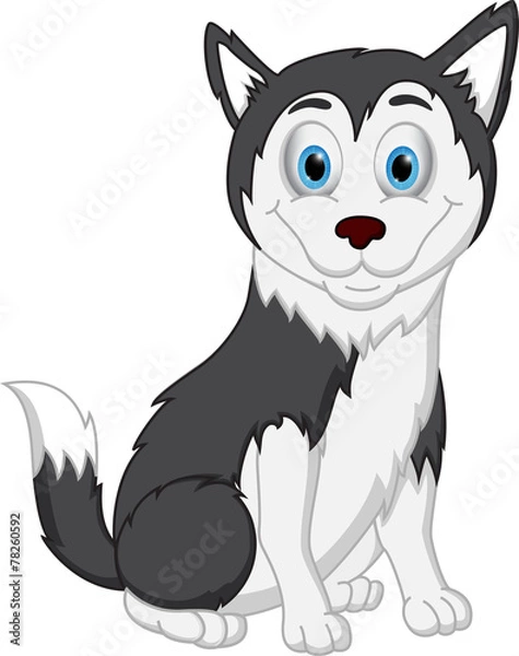 Obraz Husky dog cartoon