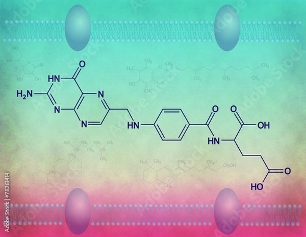 Obraz Folic acid molecular structure