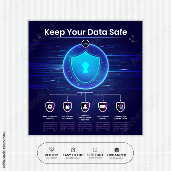 Obraz Cyber Security Social Media Post Design.