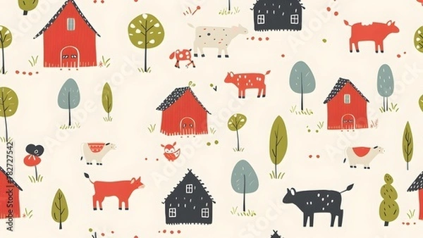 Fototapeta Farm pattern background