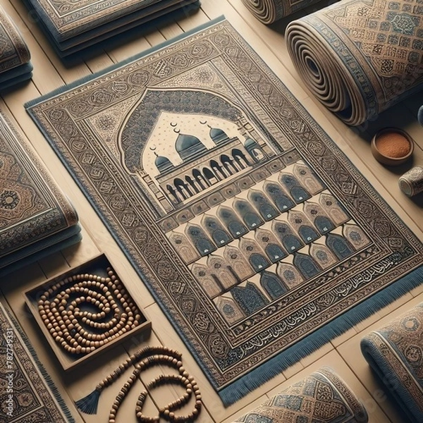Fototapeta Islamic Geometric Patterns: Immerse yourself in the mesmerizing complexity of Islamic geometric art, featuring intricate patterns and motifs inspired by traditional Islamic architecture and design.
