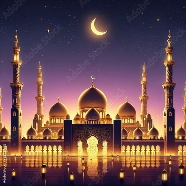 Obraz Islamic Geometric Patterns: Immerse yourself in the mesmerizing complexity of Islamic geometric art, featuring intricate patterns and motifs inspired by traditional Islamic architecture and design.