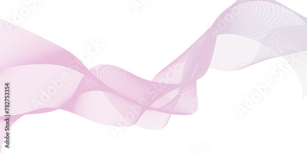 Fototapeta Abstract blend pink wave lines and technology background. Background lines wave abstract stripe design. White background, mesh abstract, vector gradient line soft blend.