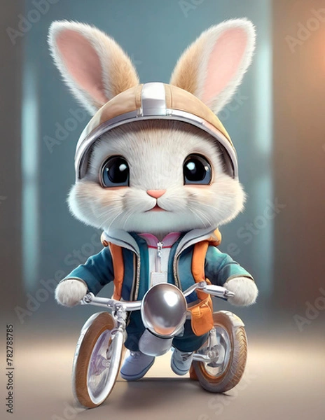 Obraz easter bunny with a toy