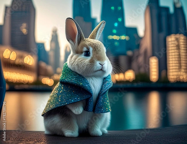Obraz rabbit on the city