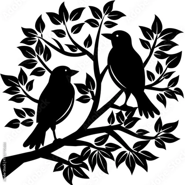 Fototapeta birds on tree