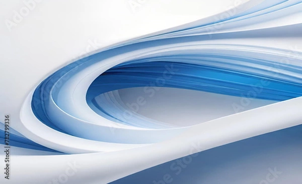 Obraz 白と青の曲線形状の背景を抽象化します。滑らかでクリーンな微妙な質感の創造的なデザイン。モダンな明るい色のグラフィック要素。ポスター、パンフレット、プレゼンテーション、ウェブサイト、チラシに適しています