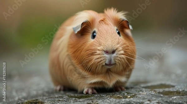 Fototapeta Create an adorable image featuring a guinea pig, showcasing its full body and capturing its charming and gentle nature.  