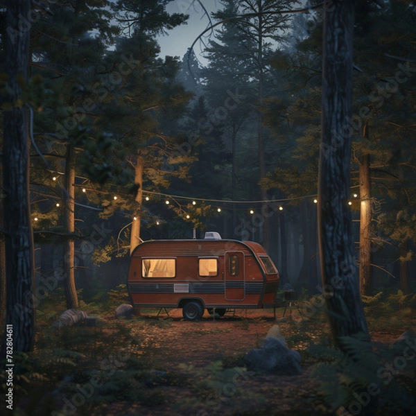 Fototapeta car in the forest