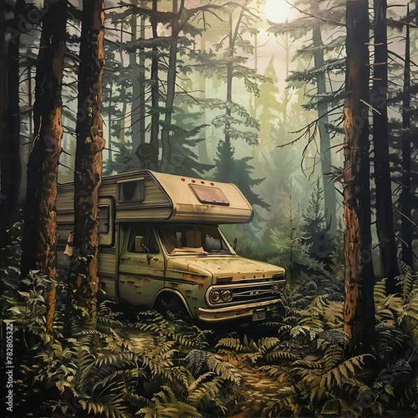 Obraz old abandoned car