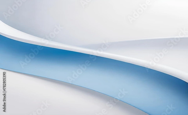 Fototapeta 白と青の曲線形状の背景を抽象化します。滑らかでクリーンな微妙な質感の創造的なデザイン。モダンな明るい色のグラフィック要素。ポスター、パンフレット、プレゼンテーション、ウェブサイト、チラシに適しています