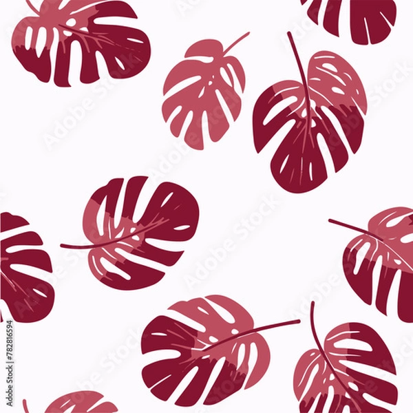 Obraz seamless pattern with red fern leaves