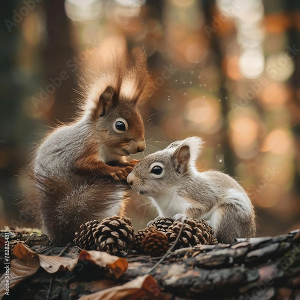 Fototapeta squirrel on the tree