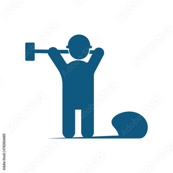 Obraz Labour logo vector illustration . Constructor worker icon. Engineer builder symbol.