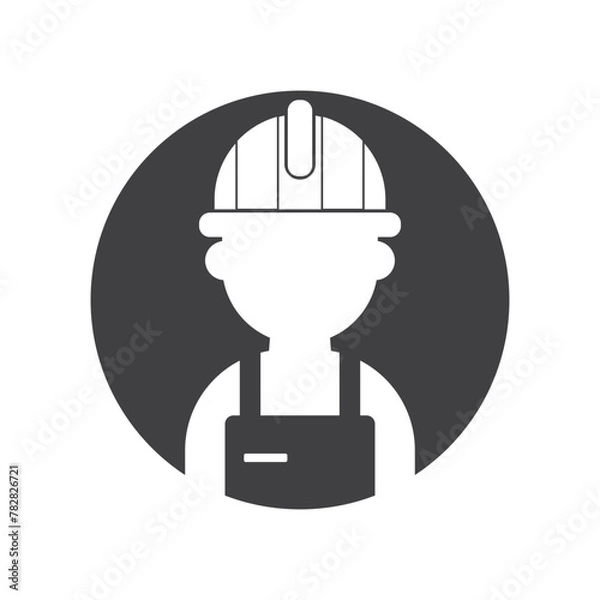 Obraz Labour logo vector illustration . Constructor worker icon. Engineer builder symbol.