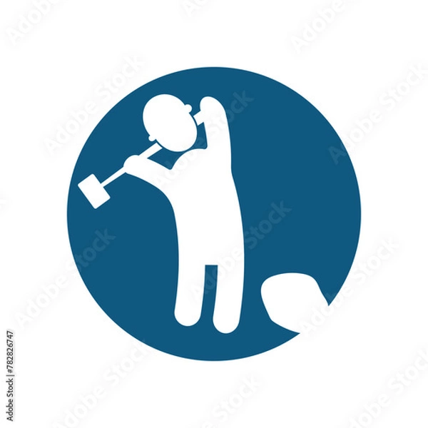 Obraz Labour logo vector illustration . Constructor worker icon. Engineer builder symbol.