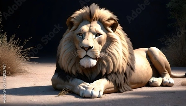 Fototapeta lion on the floor