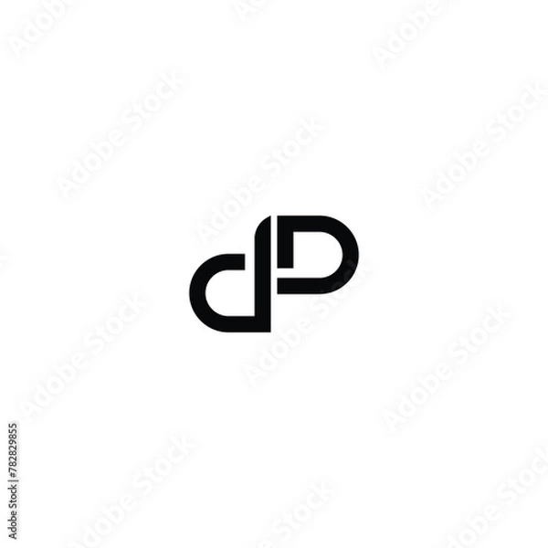 Fototapeta dp, pd letter modern branding logo, DP logo abstac