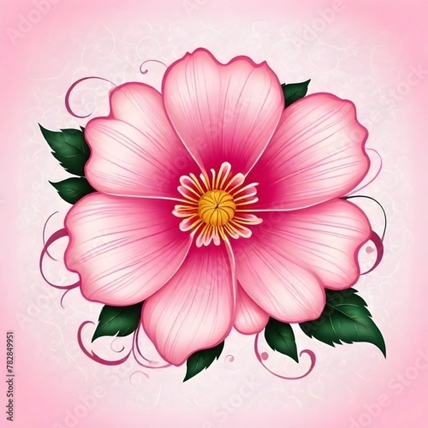 Fototapeta Pink flowers like tattoos