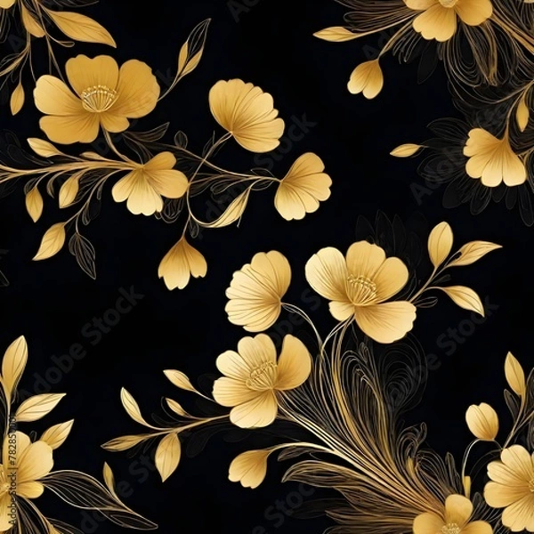 Fototapeta Pink flowers like tattoos