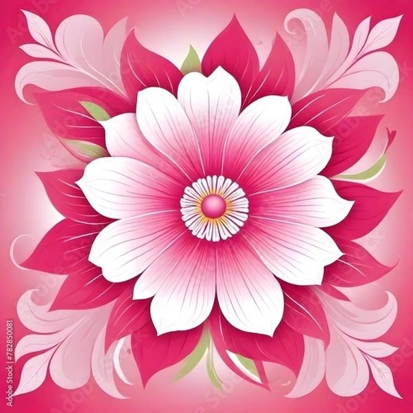Fototapeta Pink flowers like tattoos