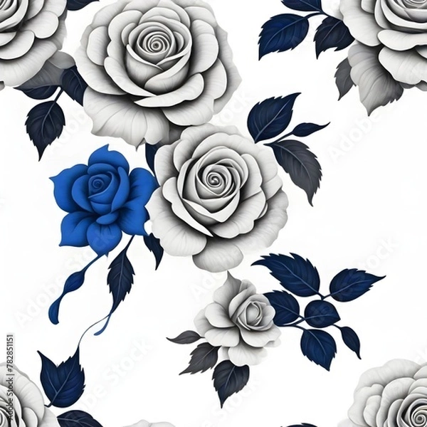 Fototapeta Black rose on White background