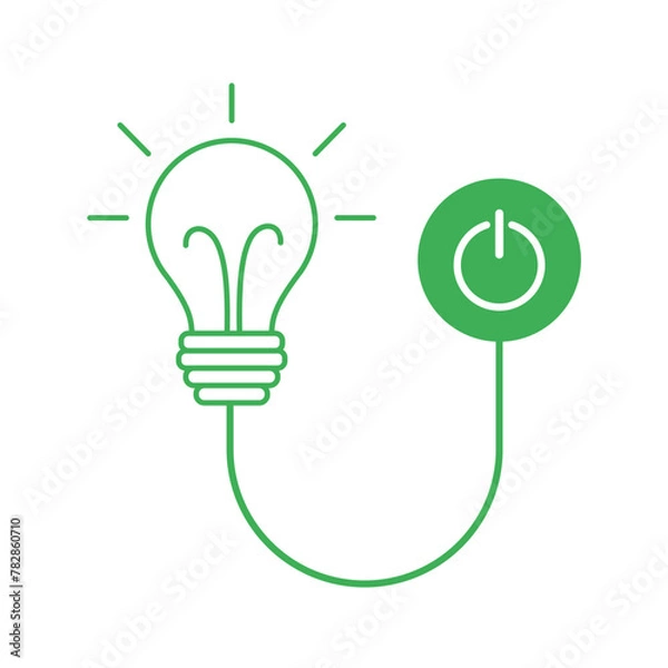 Fototapeta Turn off the light. Save energy concept. Touch shutdown symbol. Vector