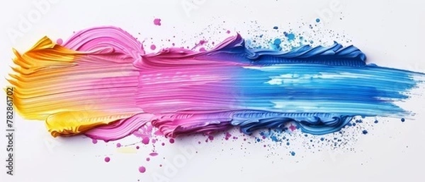 Fototapeta White canvas adorned with soft pastel paint strokes