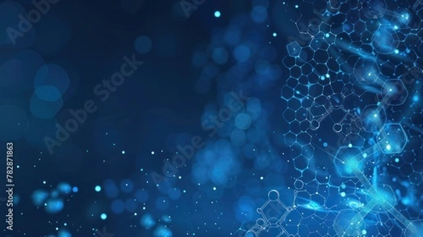 Fototapeta A blue background with a lot of dots and a blue line with a lot of dots
