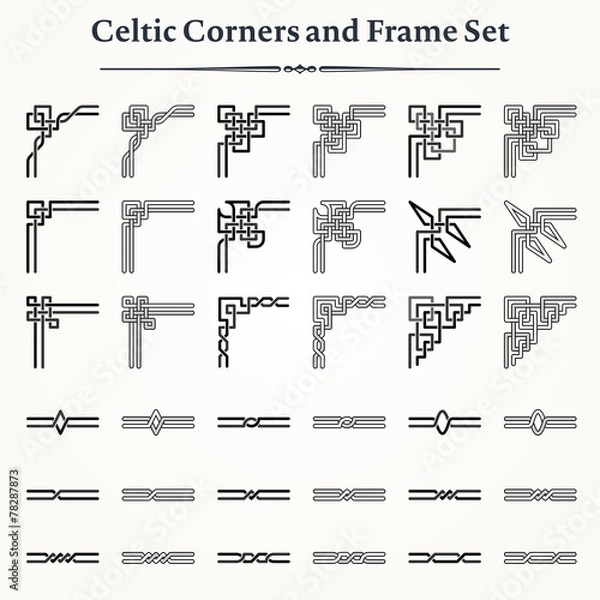 Obraz Zestaw celtyckich narożników i ramek