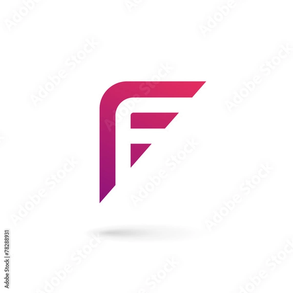 Fototapeta Letter F logo icon design template elements