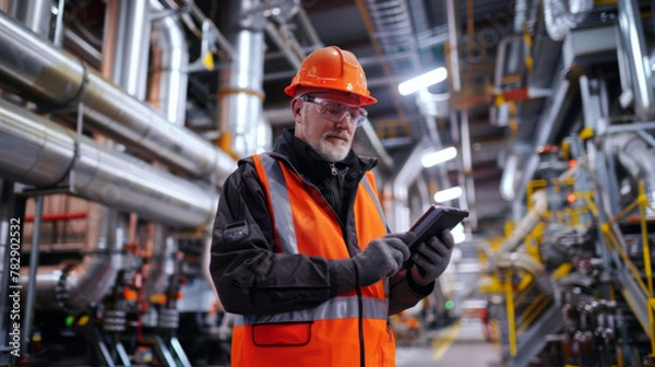 Fototapeta Industrial Engineer Inspection at Facility