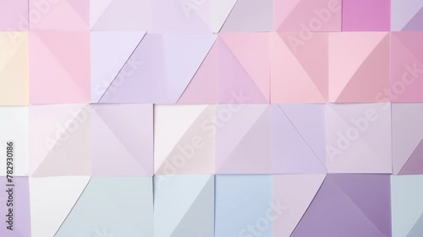 Fototapeta Pastel background, colorful paper wall background, mosaic triangle shape purple futuristic fashion