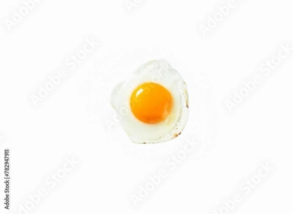 Obraz Fried egg on isolated on white background 